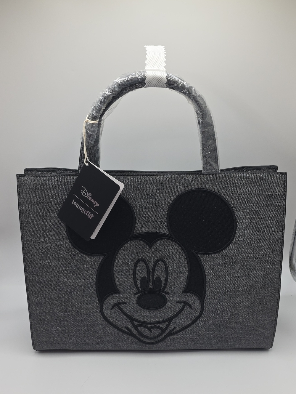 Loungefly Gray and Black Mickey Mouse Tote